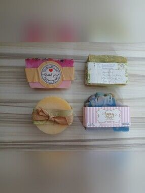 Handmade Natural Bar Soap Lot - 4 Bars